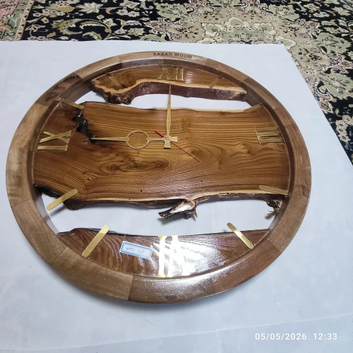 ساعت چوبی روستیک - دیواری