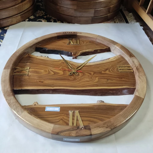 ساعت چوبی روستیک - دیواری