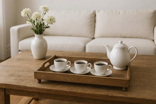 سینی چوبی روستیک دسته دار