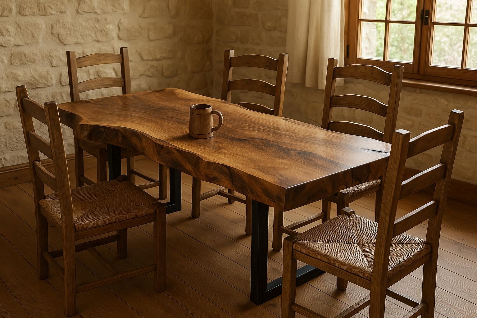 Rustic tables from nature's heart